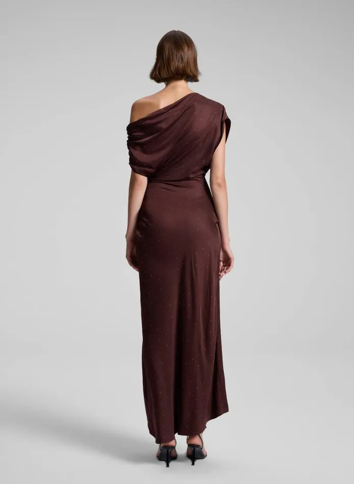 Women Dresses ALC Penny Embellished Satin Maxi Dress Ganache