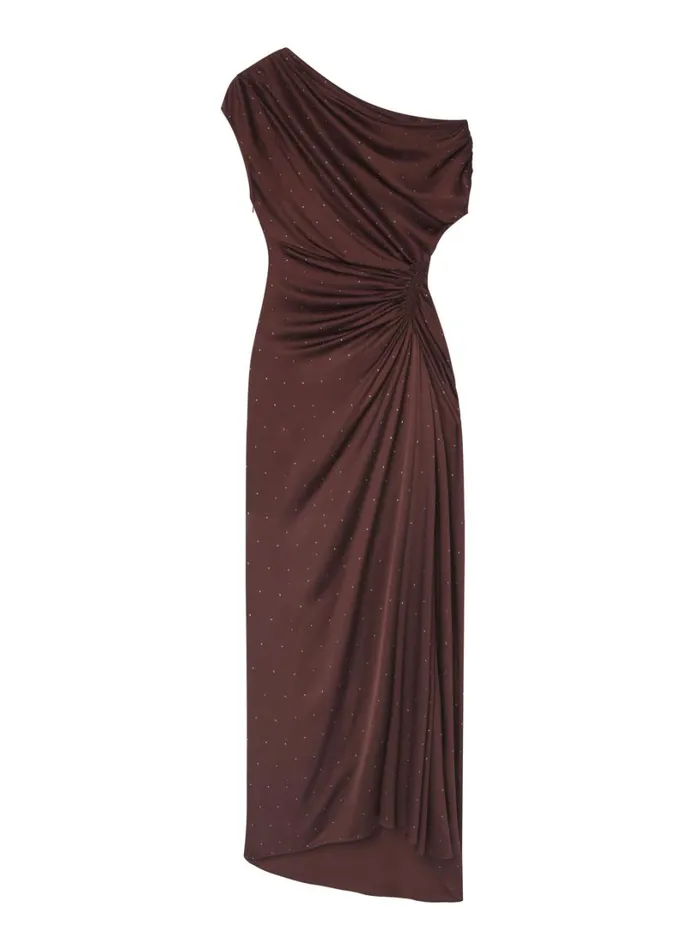 Women Dresses ALC Penny Embellished Satin Maxi Dress Ganache