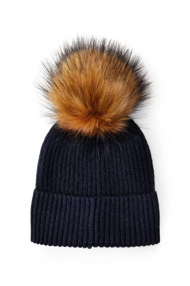 WomenEquestrian Hats and Headbands Holland Cooper Burghley Bobble Hat Ink Navy WomenEquestrian Hats and Headbands Holland Cooper Burghley Bobble Hat Ink Navy
