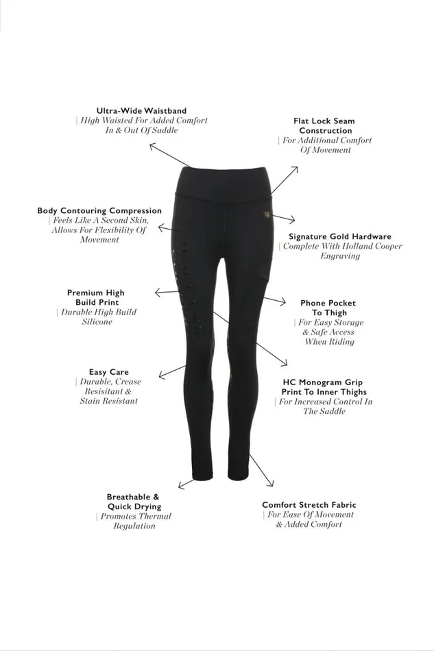 WomenEquestrian Leggings Holland Cooper Elite Legging Black WomenEquestrian Leggings Holland Cooper Elite Legging Black