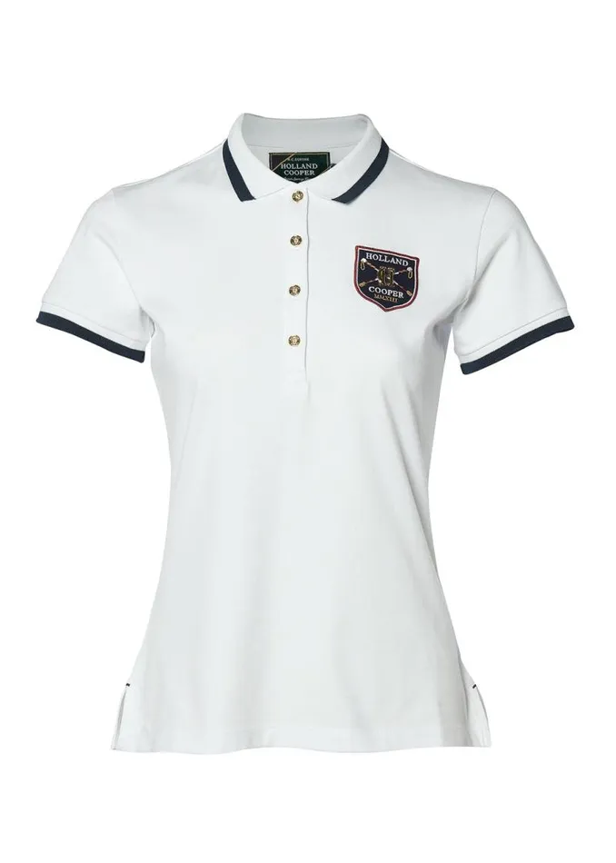 WomenEquestrian Polo Shirts Holland Cooper Classic Polo Shirt White WomenEquestrian Polo Shirts Holland Cooper Classic Polo Shirt White