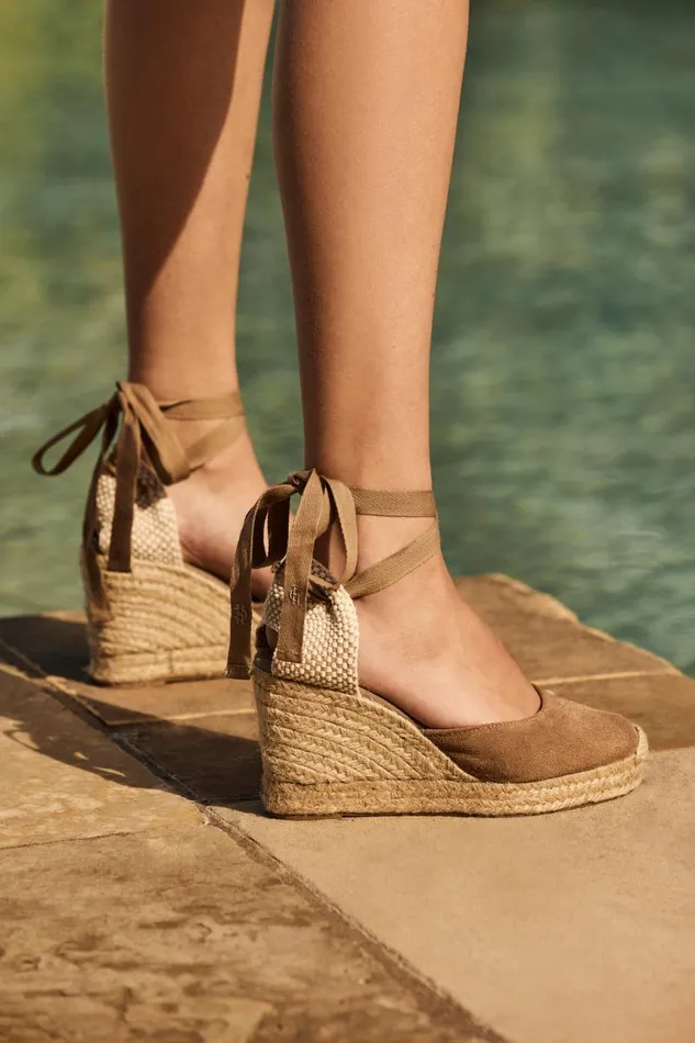 Women Espadrilles Holland Cooper Seville Wedge Sandal Taupe