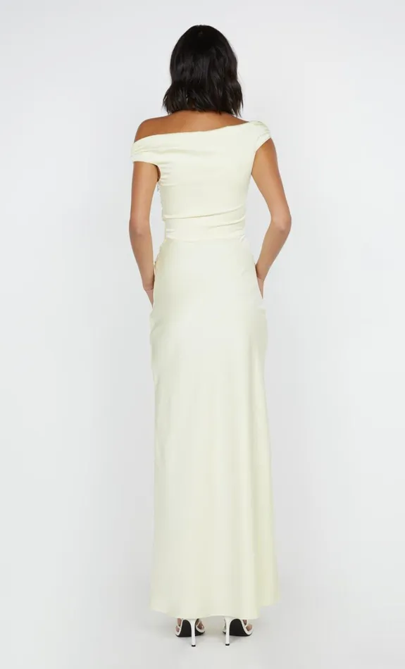 Women ETERNITY OFF SHOULDER MAXI 8211 ICE YELLOW Bec Bridge Prom Dresses
