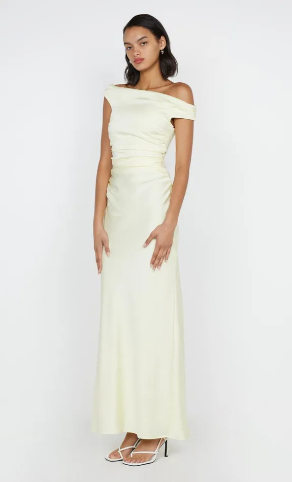 Women ETERNITY OFF SHOULDER MAXI 8211 ICE YELLOW Bec Bridge Prom Dresses