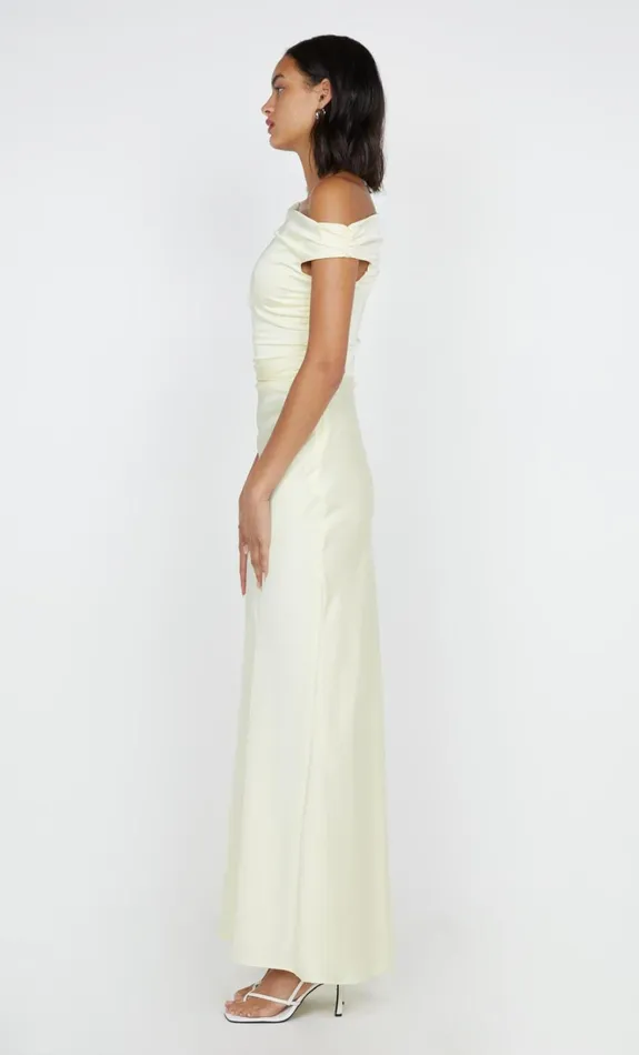 Women ETERNITY OFF SHOULDER MAXI 8211 ICE YELLOW Bec Bridge Prom Dresses