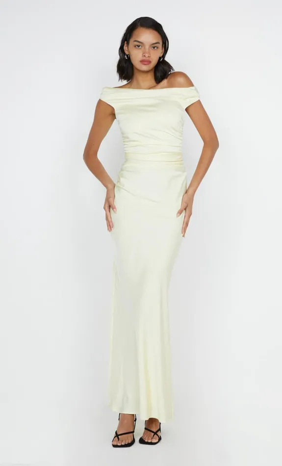 Women ETERNITY OFF SHOULDER MAXI 8211 ICE YELLOW Bec Bridge Prom Dresses