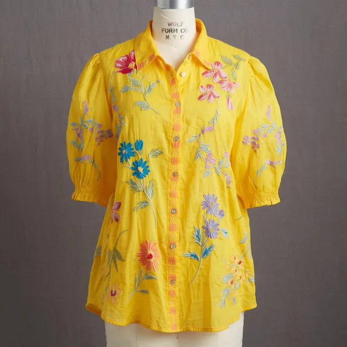 Women Evangelina Smocked Shirt Sunshine Sundance Catalog Tops Women Evangelina Smocked Shirt Sunshine Sundance Catalog Tops