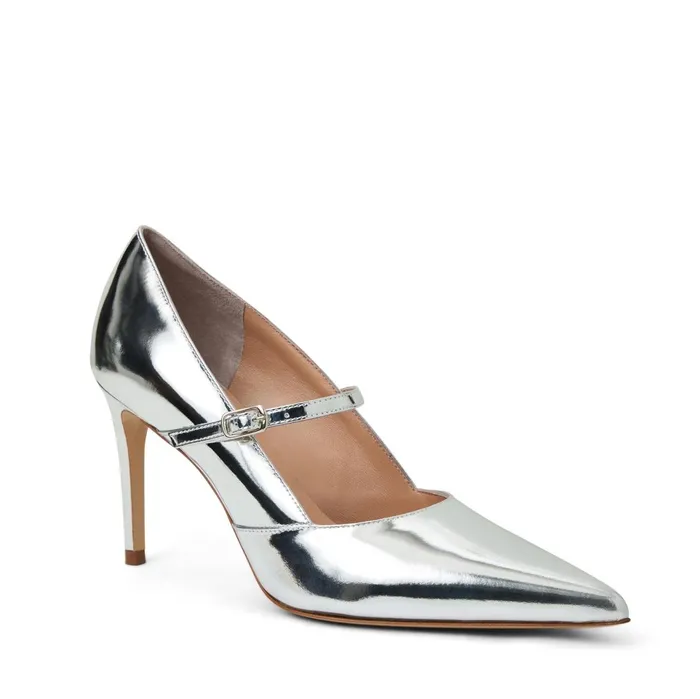 Women Evening Bruno Magli Prima Pump Silver Metallic