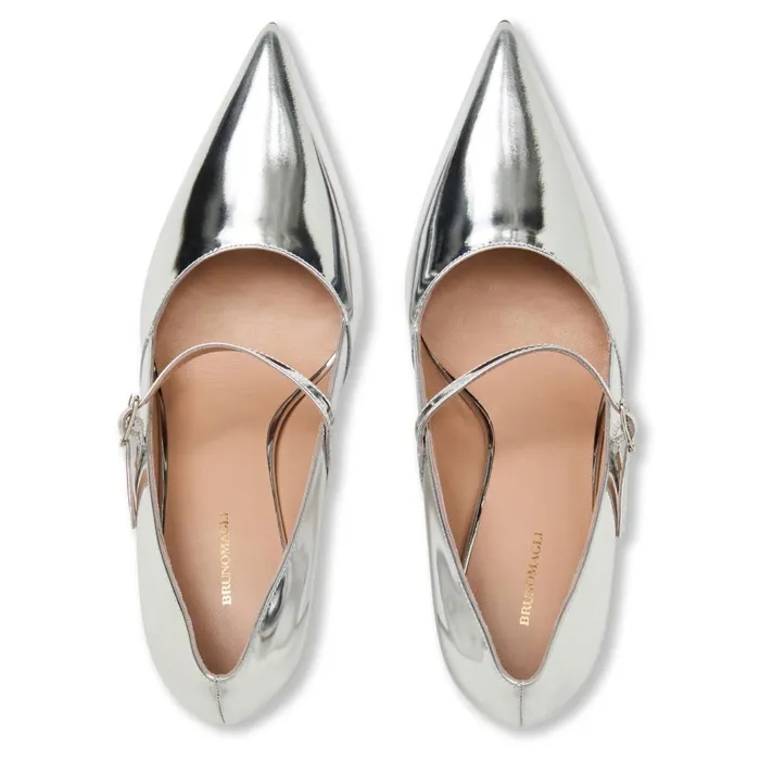 Women Evening Bruno Magli Prima Pump Silver Metallic