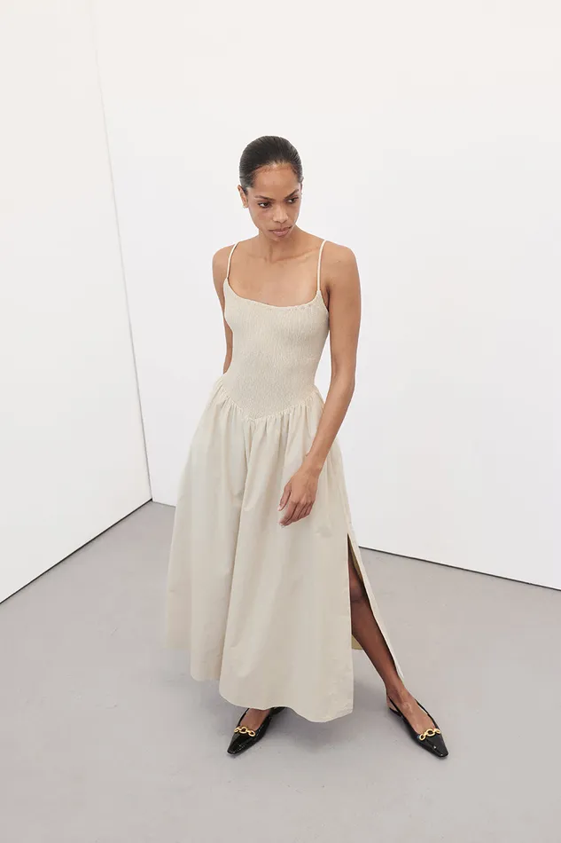 Women Event Dresses DISSH MILANO STONE COTTON MIDI DRESS