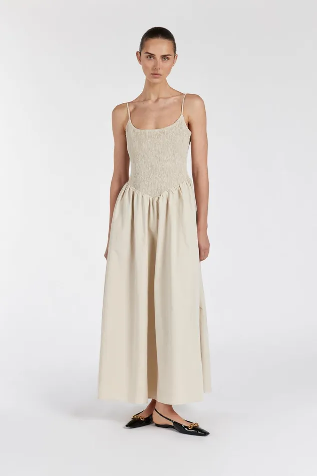 Women Event Dresses DISSH MILANO STONE COTTON MIDI DRESS