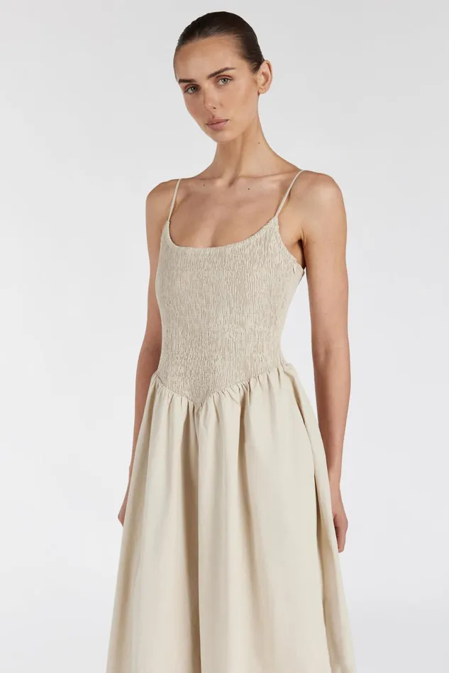 Women Event Dresses DISSH MILANO STONE COTTON MIDI DRESS
