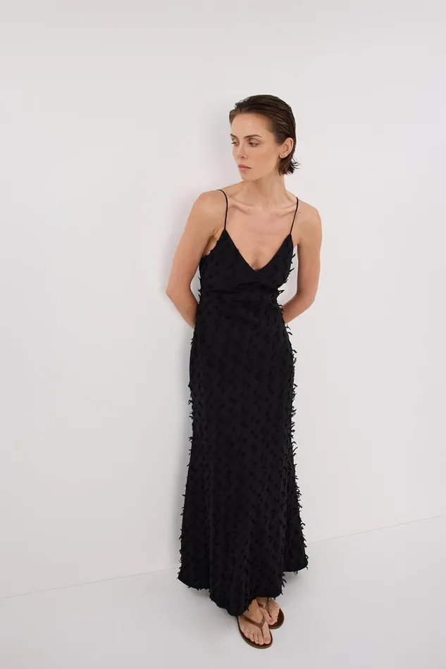Women Event Dresses DISSH PALOMA BLACK BIAS SLIP DRESS