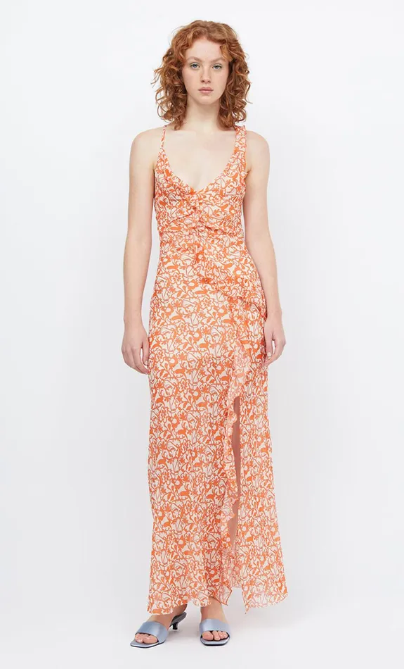 Women FIREFLY FRILL MAXI DRESS 8211 FIESTA FLORAL Bec Bridge Wedding Guest