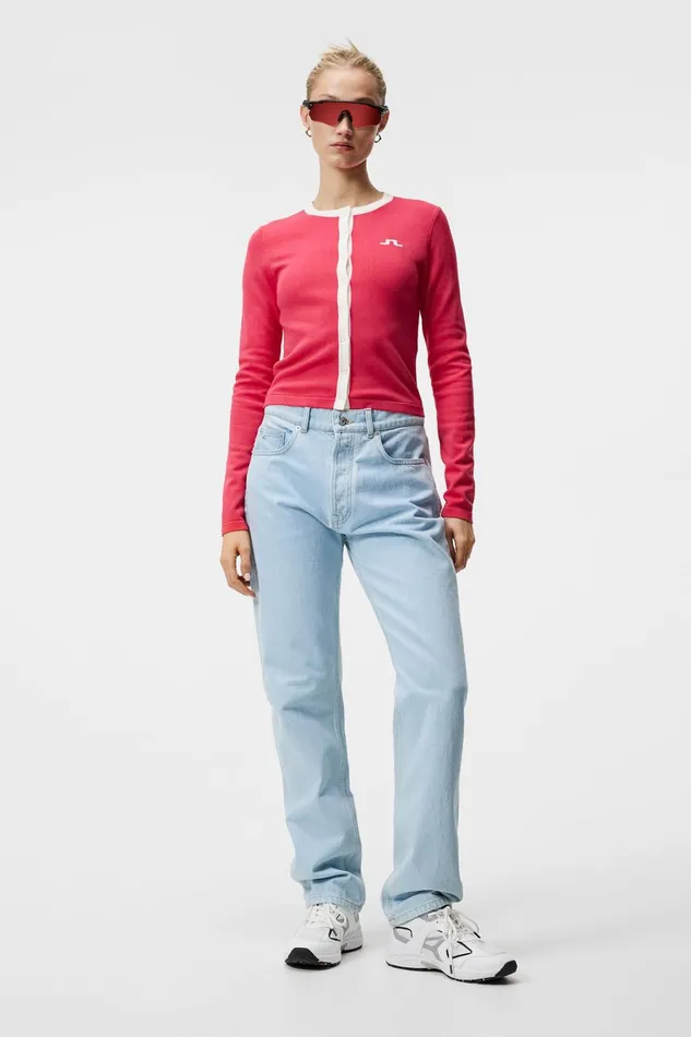 Women Freda Knitted Cardigan Azalea JLindeberg Knitwear Women Freda Knitted Cardigan Azalea JLindeberg Knitwear
