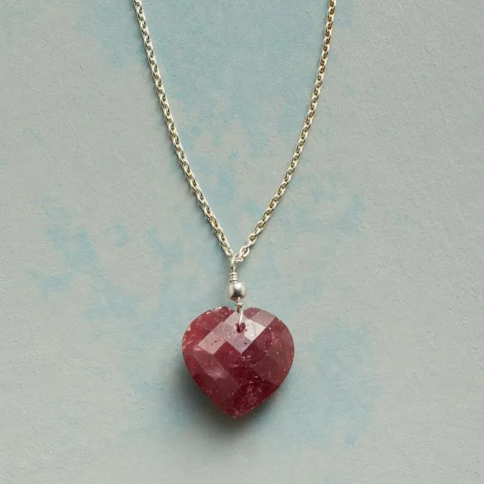 Women Full Heart Ruby Necklace Sundance Catalog Necklaces