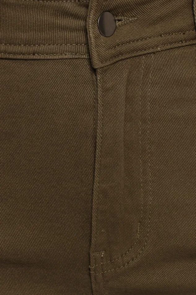 Women Georgette High Waisted Straight Leg Pants Olive Denim Petal and Pup