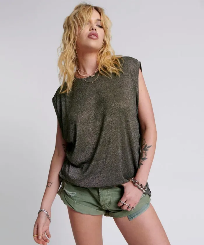 Women GILDED OVERSIZED TOP One Teaspoon Tops