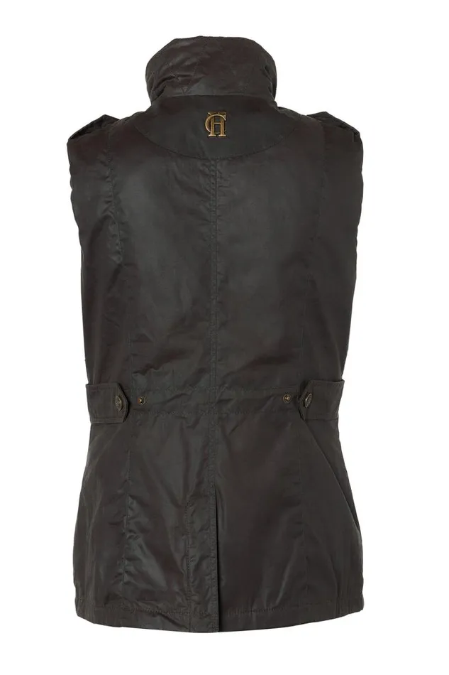 Women Gilets Holland Cooper Alma Wax Gilet Dark Olive Women Gilets Holland Cooper Alma Wax Gilet Dark Olive