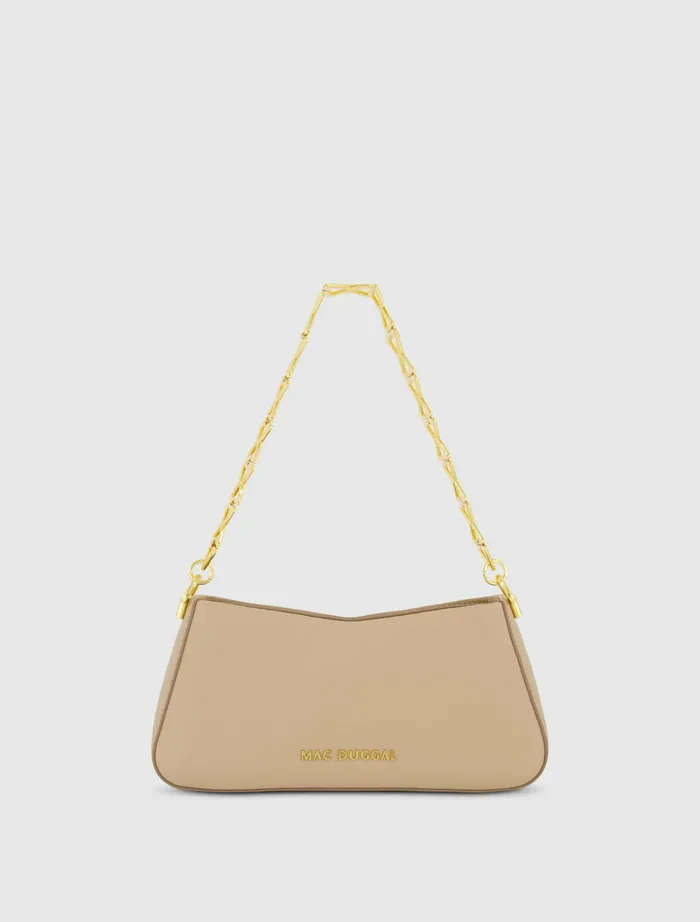 Women Gold Strap Small Taupe Nappa Leather Shoulder Bag 8211 FINAL SALE Taupe Shoulder Bags Mac Duggal Women Gold Strap Small Taupe Nappa Leather Shoulder Bag 8211 FINAL SALE Taupe Shoulder Bags Mac Duggal