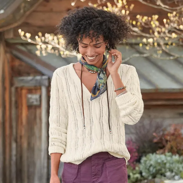 Women Gwyneth Timeless Sweater Ivory Sundance Catalog Sweaters