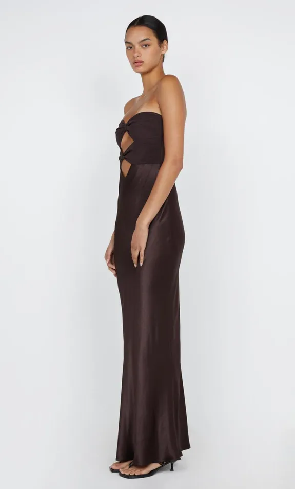 Women HALLE STRAPLESS DRESS 8211 CHOCOLATE Bec Bridge Wedding Guest