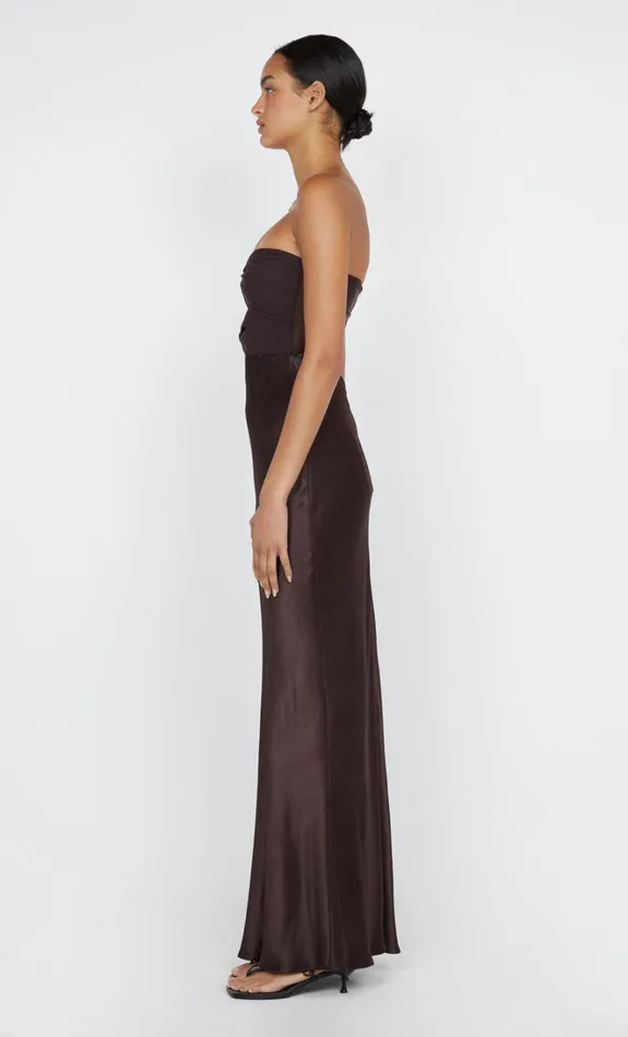 Women HALLE STRAPLESS DRESS 8211 CHOCOLATE Bec Bridge Wedding Guest