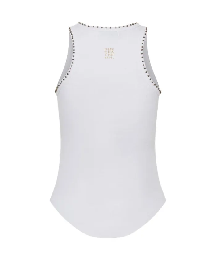 Women HAND BEADED RAMONE RIB TANK One Teaspoon Tops Women HAND BEADED RAMONE RIB TANK One Teaspoon Tops