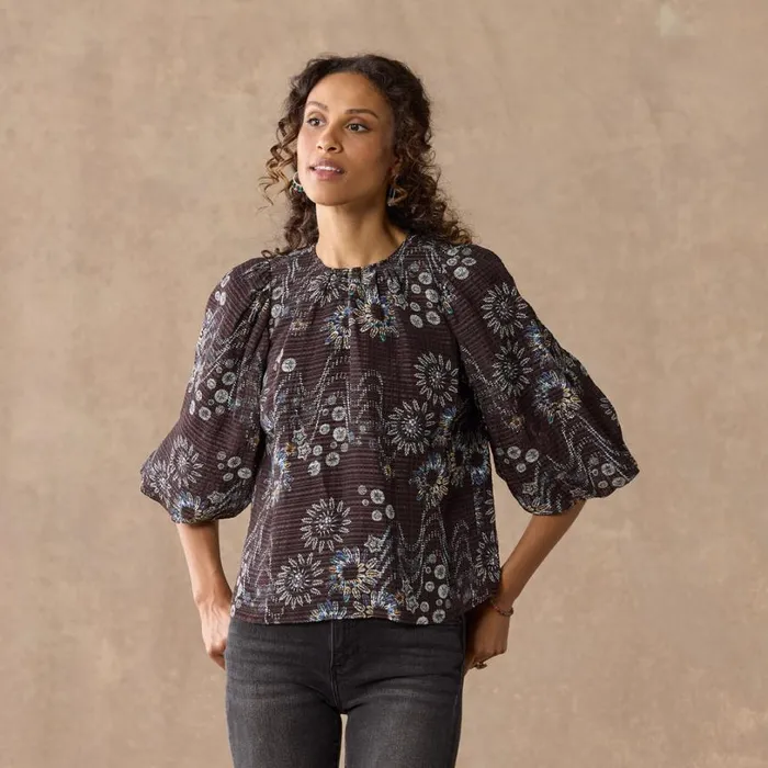 Women Harly Top Ash Brown Sundance Catalog Tops