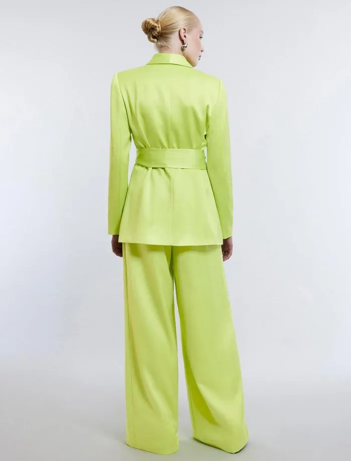 Women Harrison WideLeg Satin Trouser Lime Punch BCBG Bottoms Women Harrison WideLeg Satin Trouser Lime Punch BCBG Bottoms