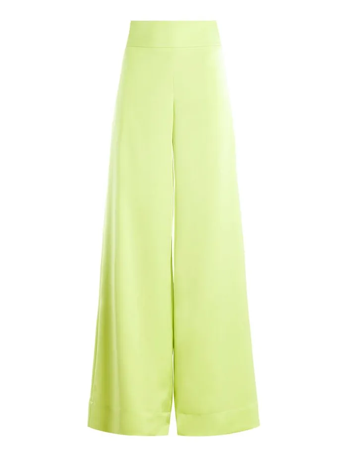 Women Harrison WideLeg Satin Trouser Lime Punch BCBG Bottoms Women Harrison WideLeg Satin Trouser Lime Punch BCBG Bottoms