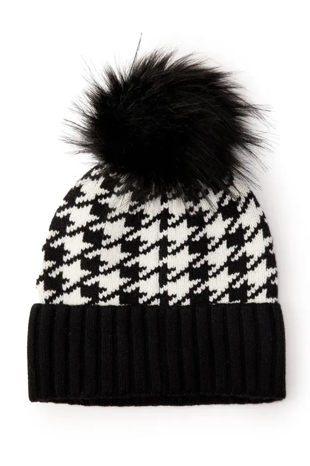 Women Hats and Headbands Holland Cooper Heritage Bobble Hat Houndstooth