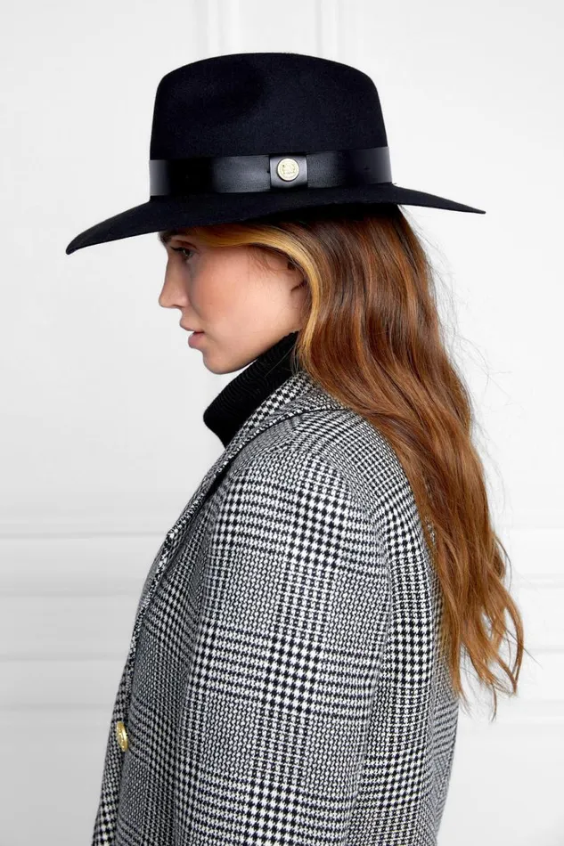 Women Hats and Headbands Holland Cooper Trilby Hat Black Women Hats and Headbands Holland Cooper Trilby Hat Black