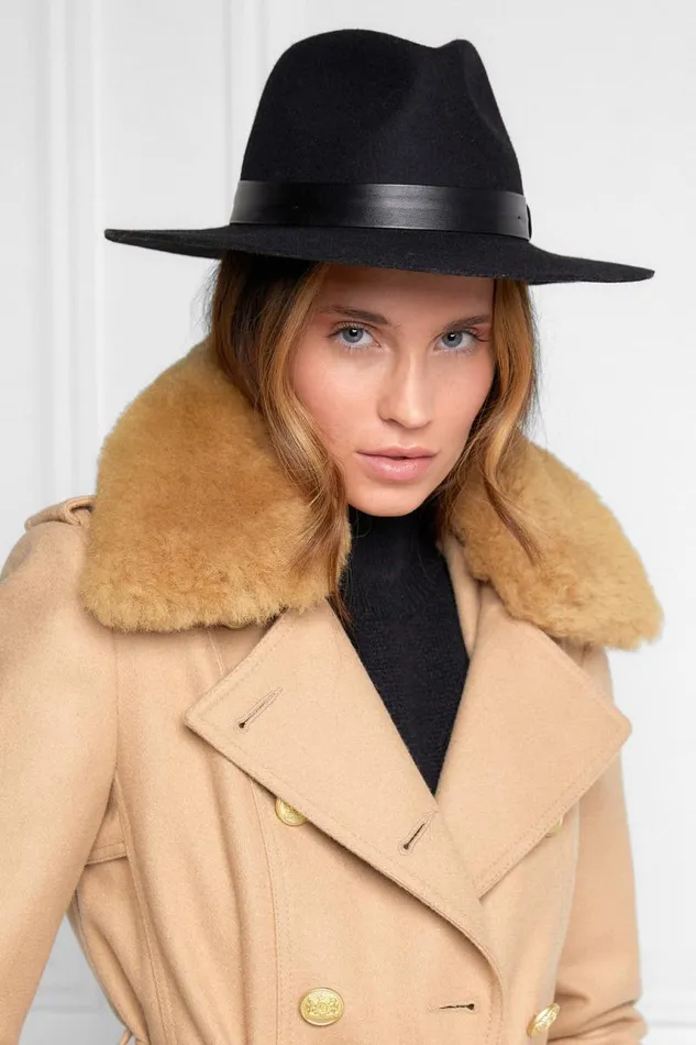 Women Hats and Headbands Holland Cooper Trilby Hat Black Women Hats and Headbands Holland Cooper Trilby Hat Black