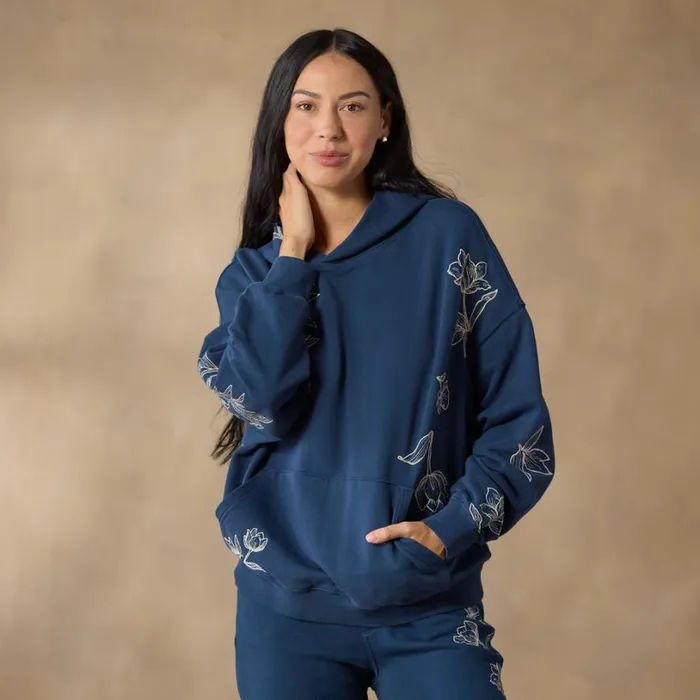 Women Ice Falls Hoodie Indigo Sundance Catalog Tops Women Ice Falls Hoodie Indigo Sundance Catalog Tops