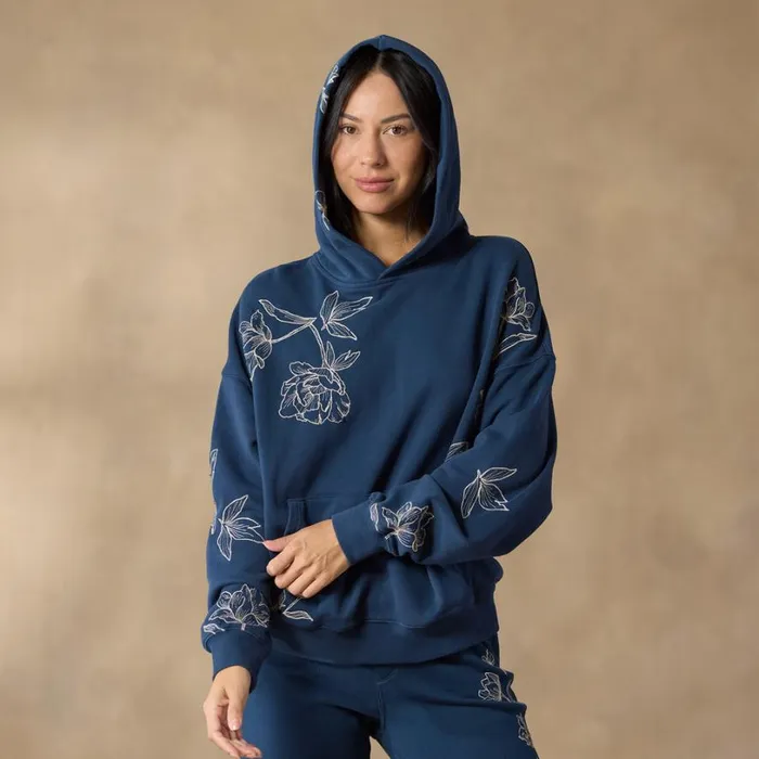 Women Ice Falls Hoodie Indigo Sundance Catalog Tops Women Ice Falls Hoodie Indigo Sundance Catalog Tops
