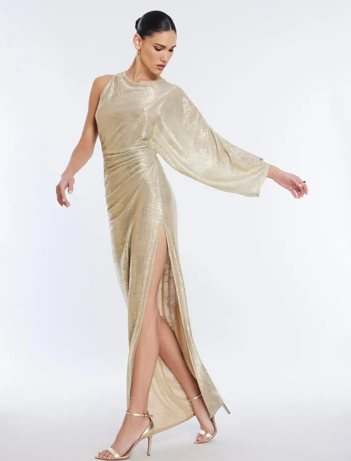 Women Ilona Metallic Evening Gown Gold BCBG Dresses Women Ilona Metallic Evening Gown Gold BCBG Dresses