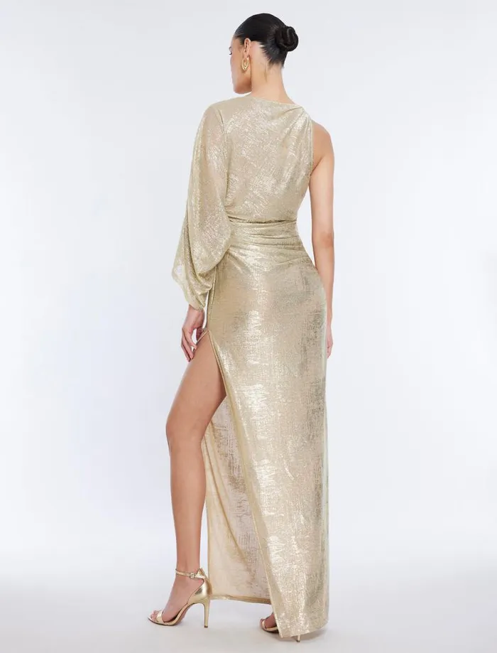 Women Ilona Metallic Evening Gown Gold BCBG Dresses Women Ilona Metallic Evening Gown Gold BCBG Dresses