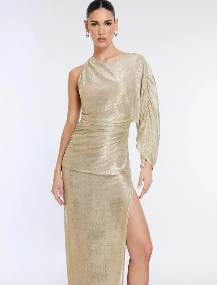 Women Ilona Metallic Evening Gown Gold BCBG Dresses Women Ilona Metallic Evening Gown Gold BCBG Dresses