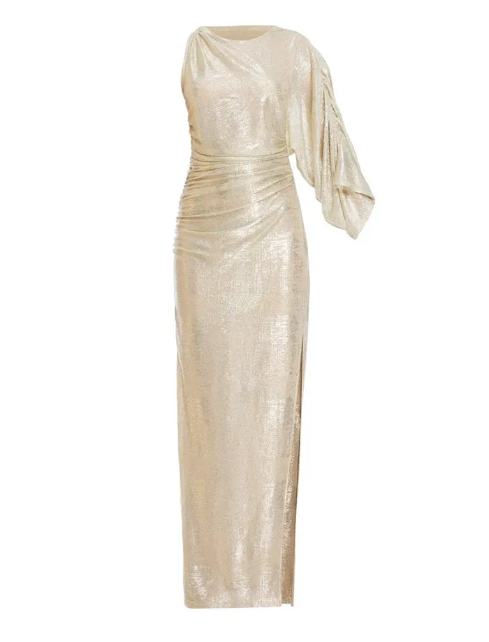 Women Ilona Metallic Evening Gown Gold BCBG Dresses Women Ilona Metallic Evening Gown Gold BCBG Dresses