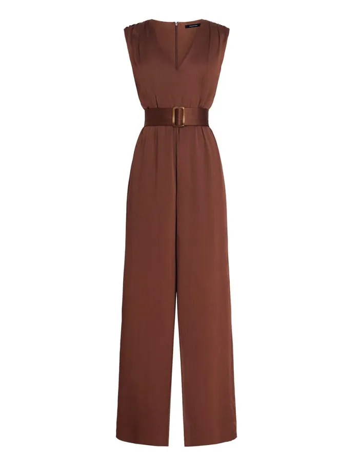 Women Imogen Belted Jumpsuit Chocolate BCBG Jumpsuits and Rompers Women Imogen Belted Jumpsuit Chocolate BCBG Jumpsuits and Rompers