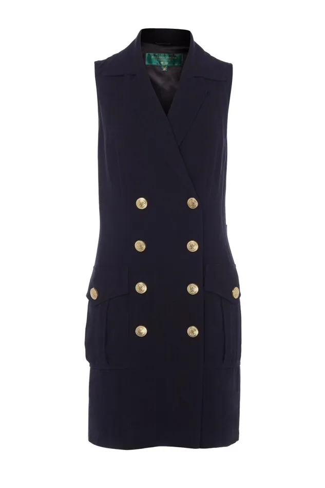 Women In Stock Tailoring Holland Cooper Chelsea Dress Black Linen
