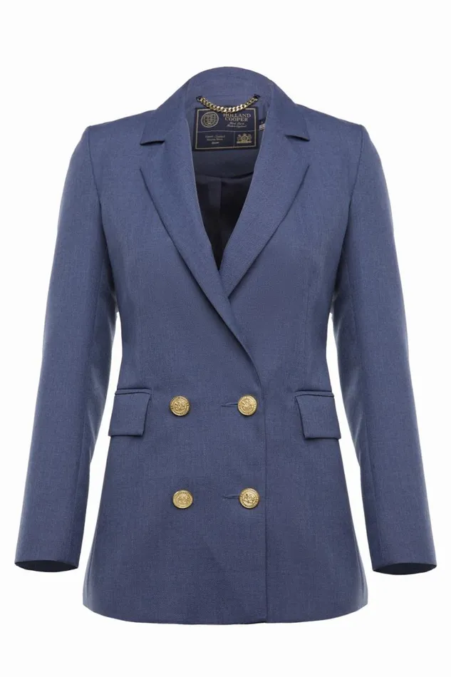 Women In Stock Tailoring Holland Cooper Double Breasted Blazer Denim
