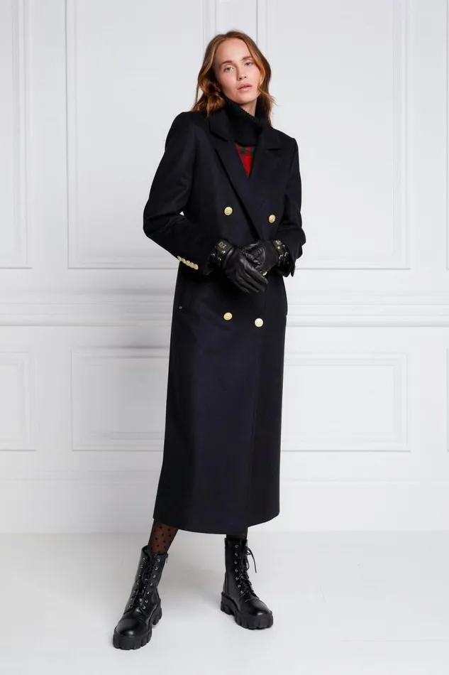Women In Stock Tailoring Holland Cooper Double Breasted Coat Soft Black