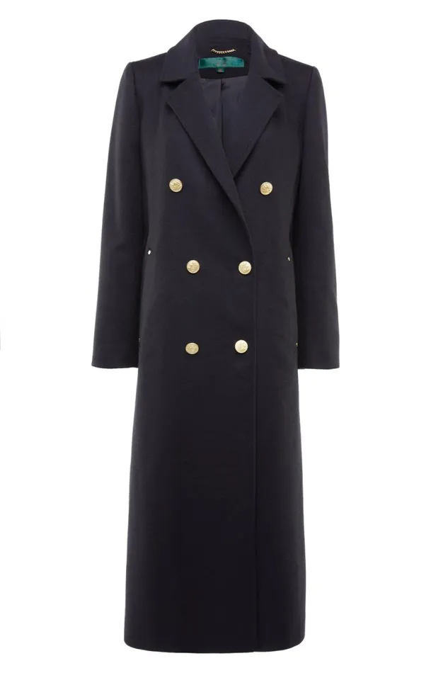 Women In Stock Tailoring Holland Cooper Double Breasted Coat Soft Black