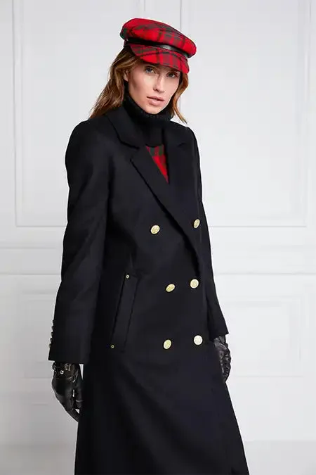 Women In Stock Tailoring Holland Cooper Double Breasted Coat Soft Black