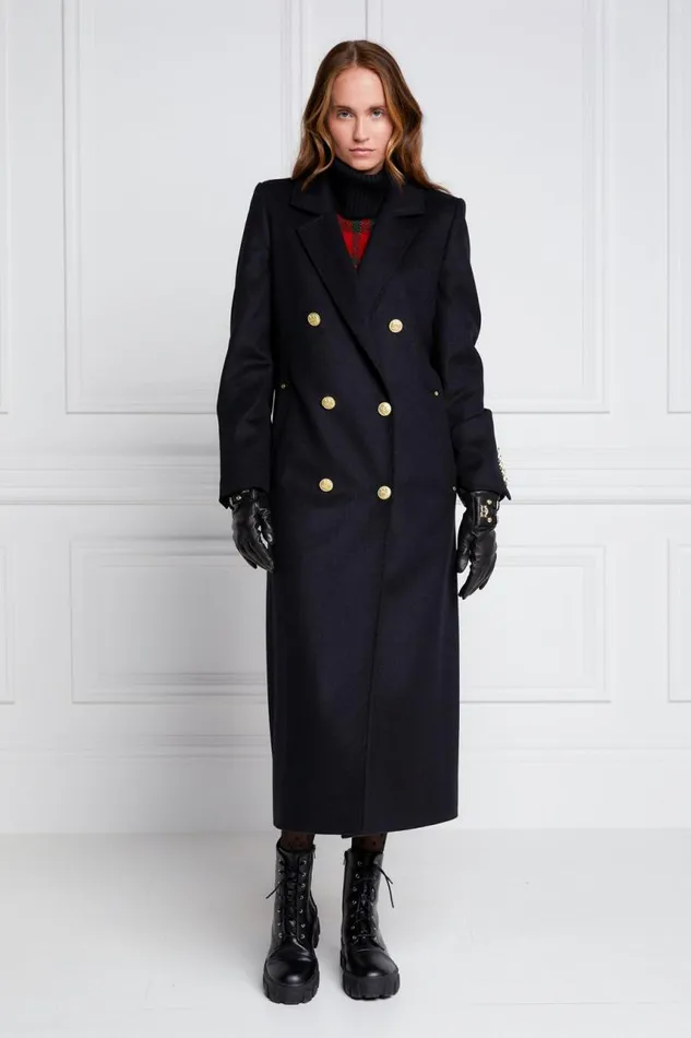Women In Stock Tailoring Holland Cooper Double Breasted Coat Soft Black