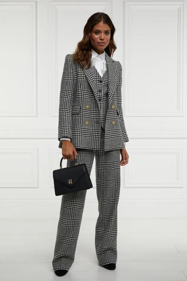 Women In Stock Tailoring Holland Cooper Hampton Waistcoat Large Scale Prince Of Wales Mono