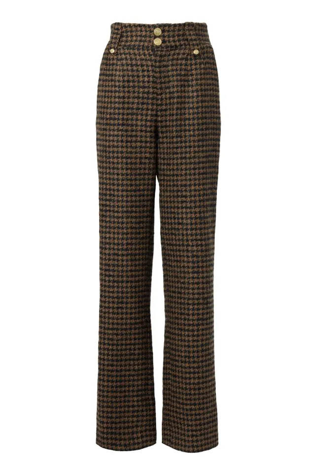 Women In Stock Tailoring Holland Cooper High Waisted Straight Trouser Chocolate Houndstooth Women In Stock Tailoring Holland Cooper High Waisted Straight Trouser Chocolate Houndstooth