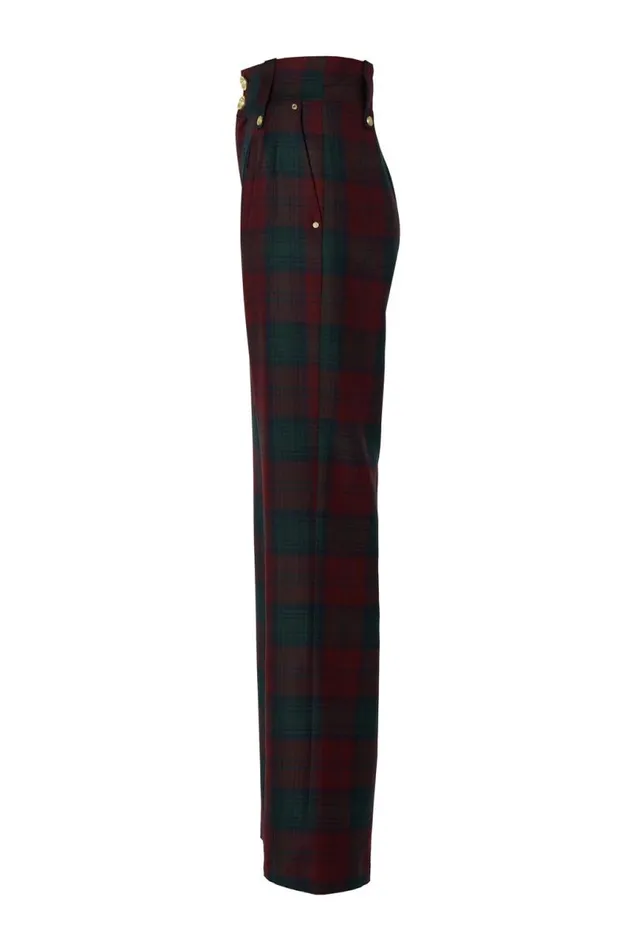 Women In Stock Tailoring Holland Cooper High Waisted Straight Trouser Mulberry Tartan Women In Stock Tailoring Holland Cooper High Waisted Straight Trouser Mulberry Tartan